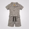 Fables LITTLE WILD — Sketch Bear Johnny Collar With Shorts Set - Beige