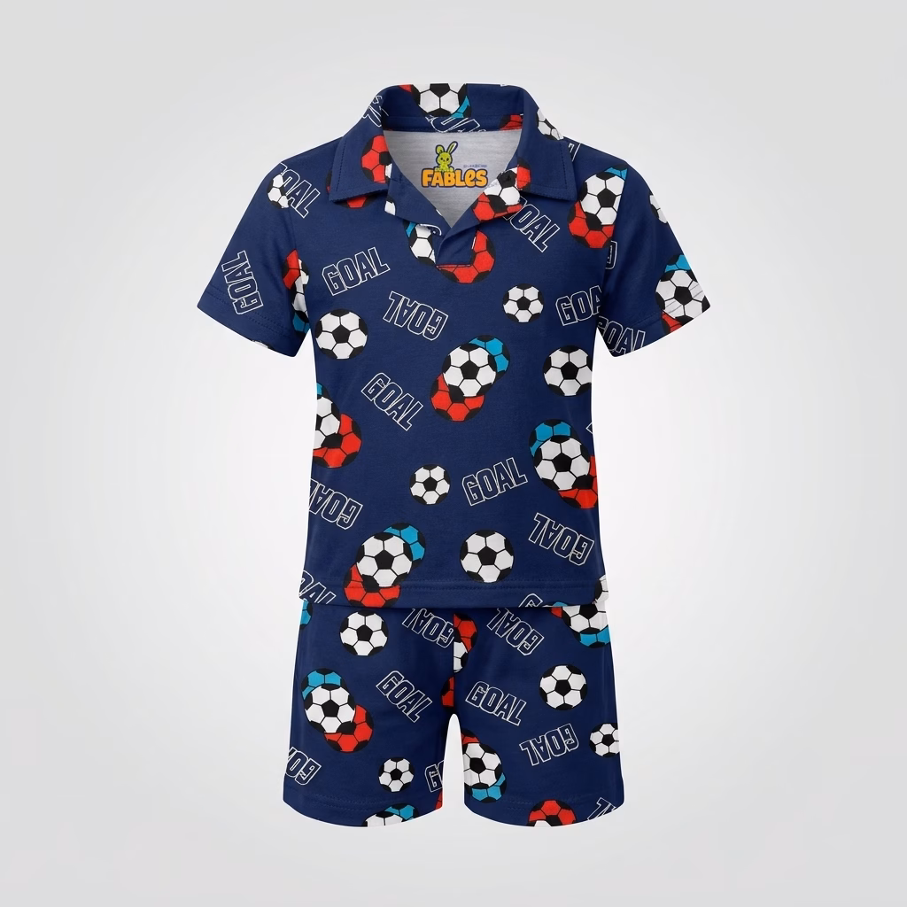 Fables Little Striker — The Goal Johnny Collar With Shorts Set