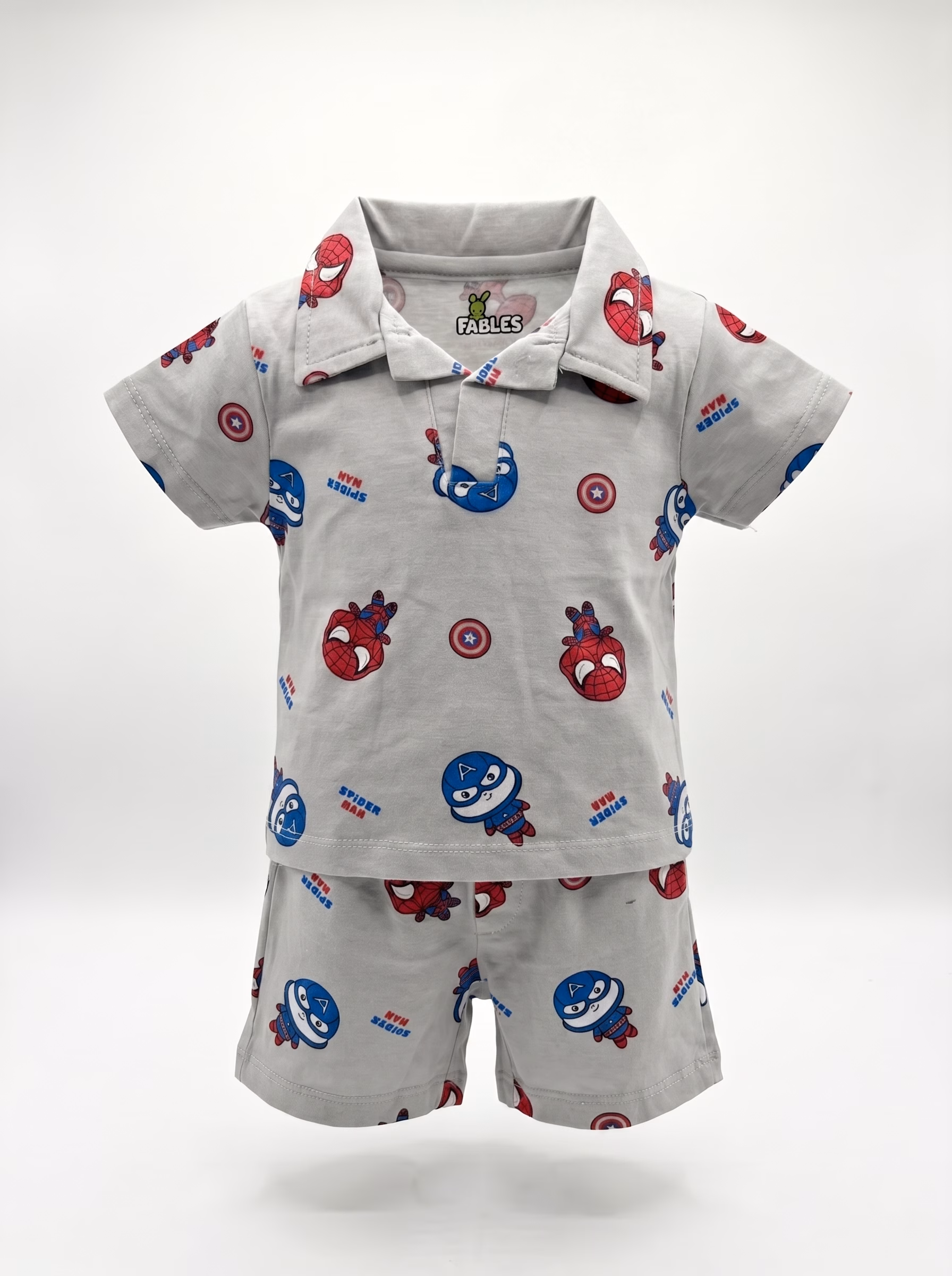Fables MINI MIGHTY — Avengers Johnny Collar With Shorts Set