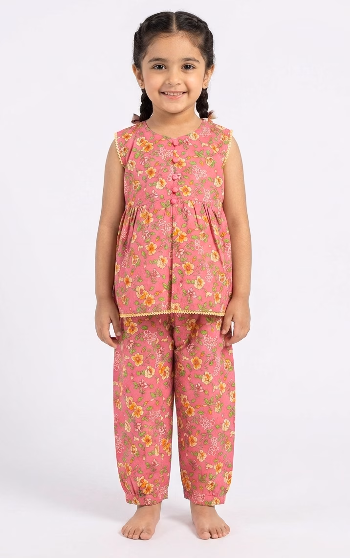 Fables Floral 2 Piece Set With Button Closer