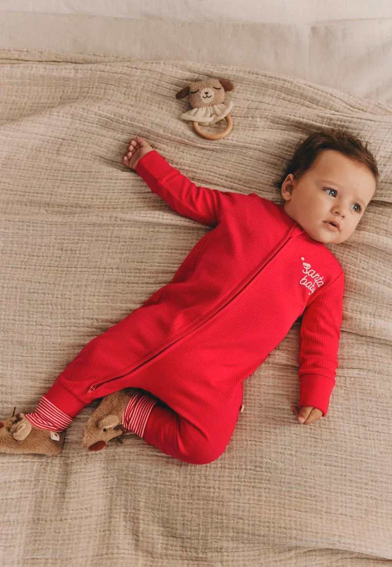 Next Zip Closer Santa Baby Jumpsuit Red - Image 2