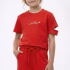 M&S Just Believe Logo Slit Sleeve T-Shirt & Trouser Set Red