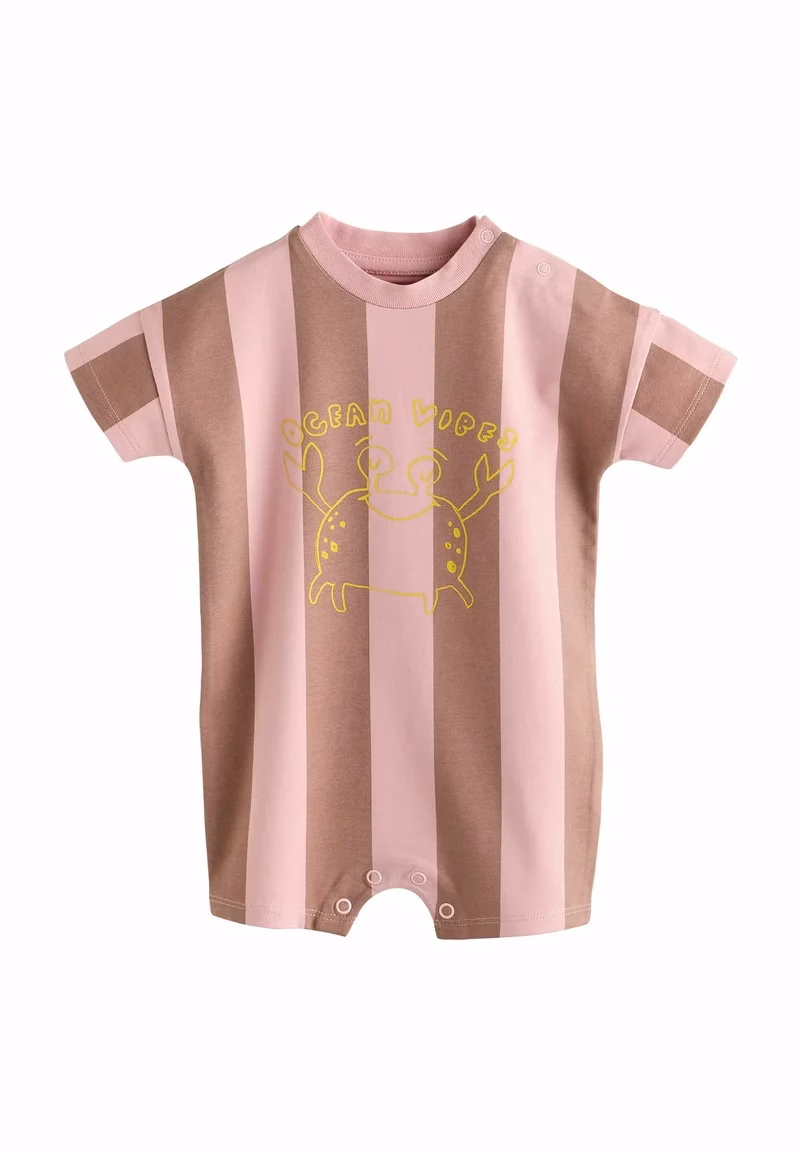 Next Striped Ocean Vibes Crab Graphic Romper