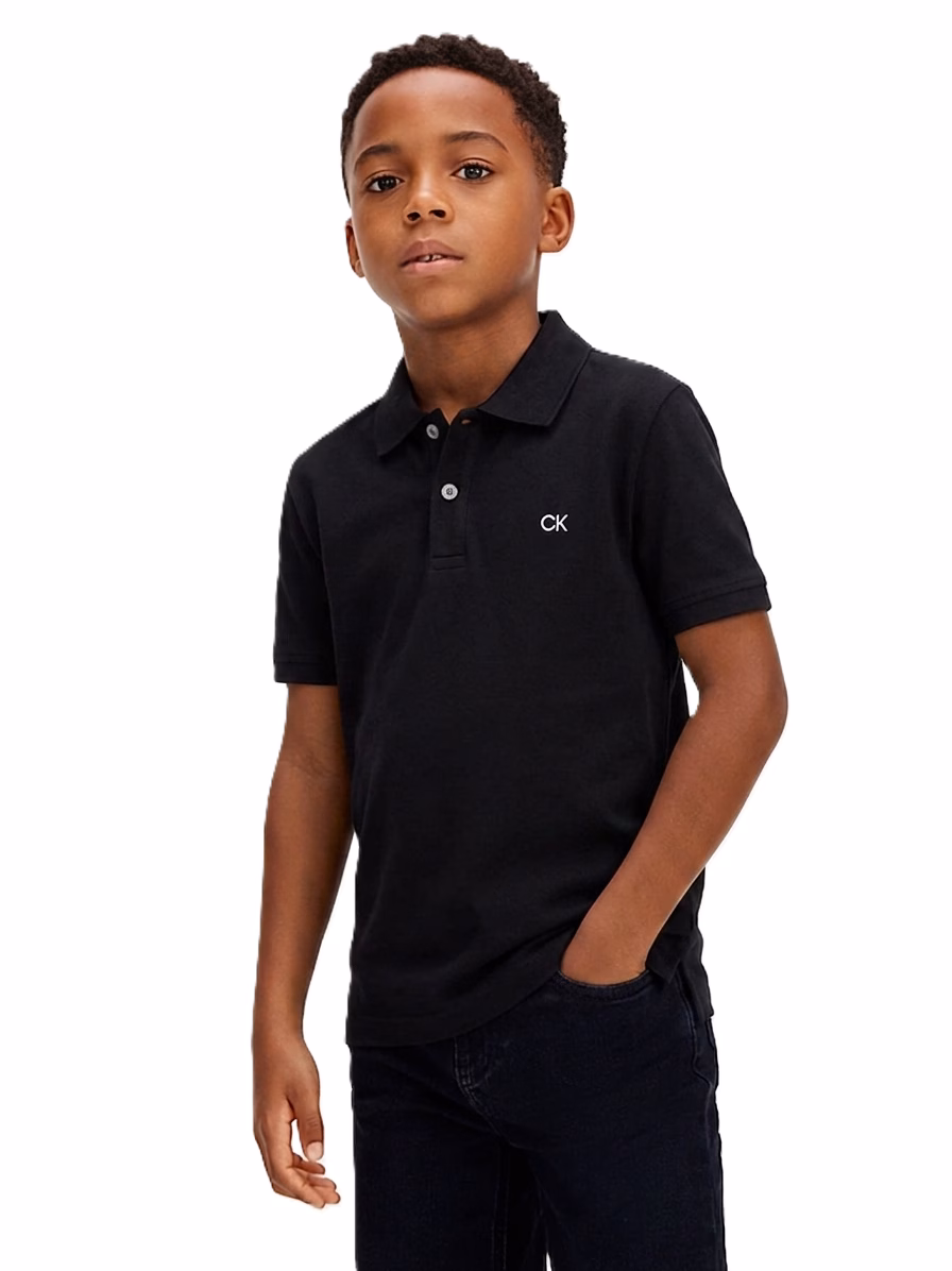 Calvin Klein Boys Short Sleeve Solid Pique Polo - Image 3