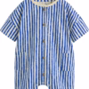 Next Royal/Skin Stripes Romper With Pocket