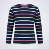 M&S Collection Navy/Green/Pink Stripes Girls Tee