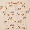 Baby Berry House & Ducks Print Half Sleeves Tee In Beige