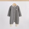 Next Crew Neck Skin/Black Stripes Patch Logo Romper