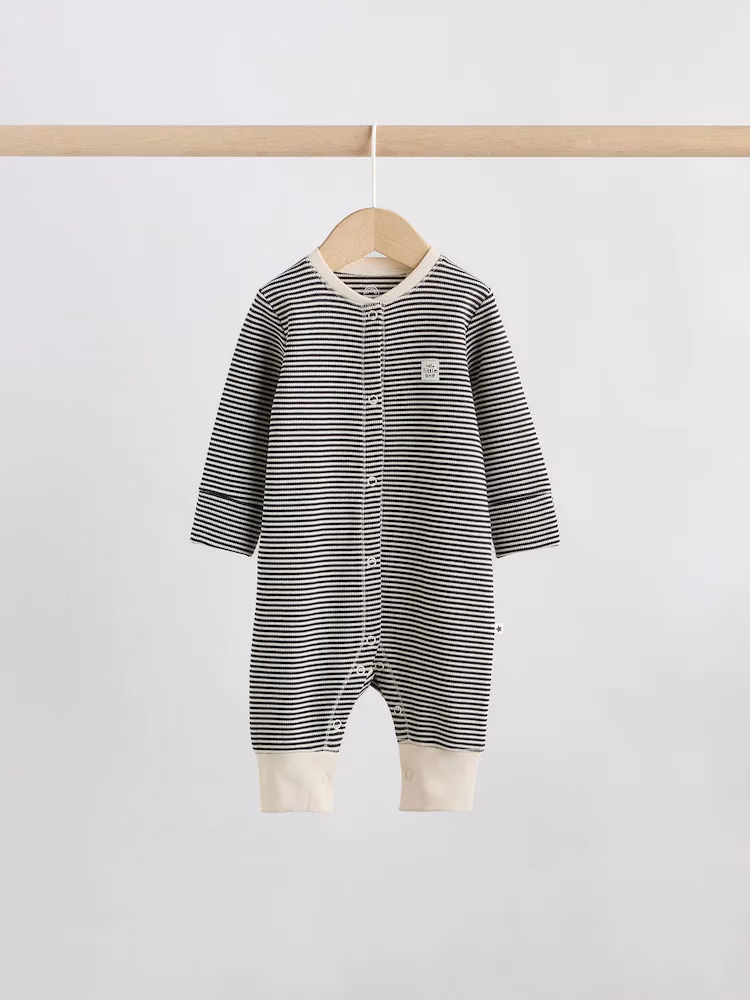 Next Crew Neck Stripes Hello Little One Patch Logo Romper