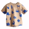 Next Baby Half Sleeves Dino & Sun Printed Tee In Brown