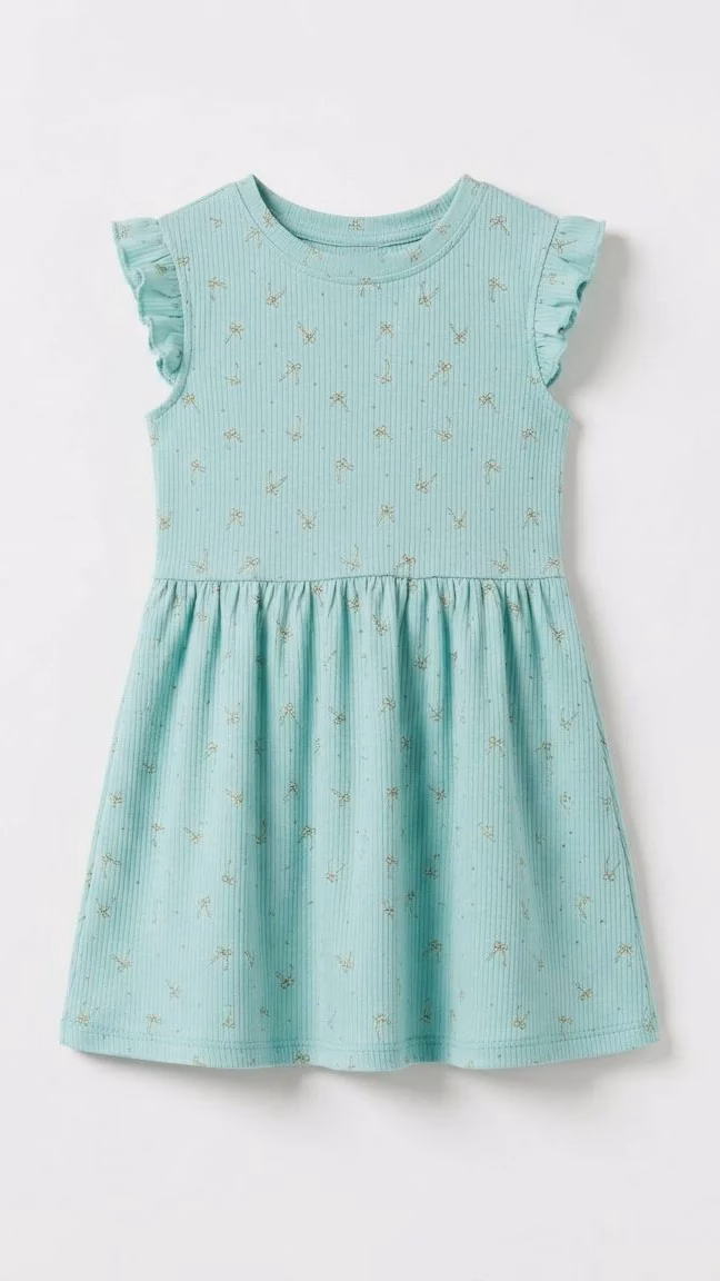 LC WAIKIKI Girls Textured Allover Bow Printed Dress