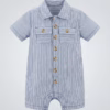 Okie Dokie Sky Blue/White Strips Baby Romper