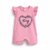 Tommy Hilfiger Heart Shape Flowers Logo Baby Girl Pink Romper