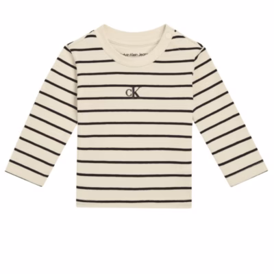 Calvin Klein Light Yellow/Black Stripes Tee