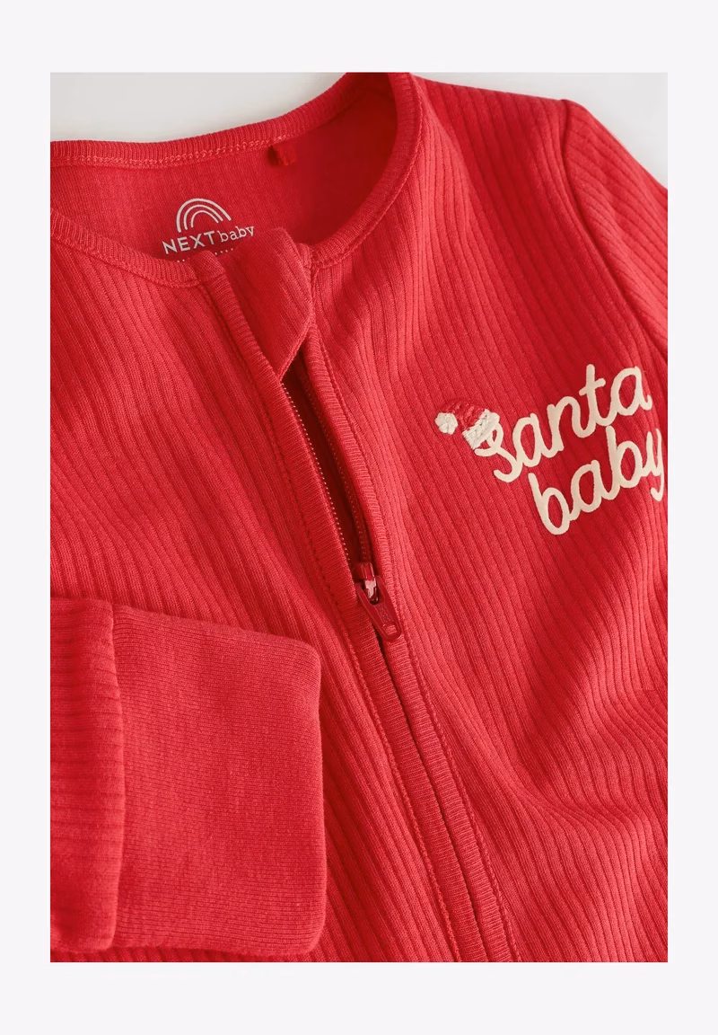 Next Zip Closer Santa Baby Jumpsuit Red - Image 3
