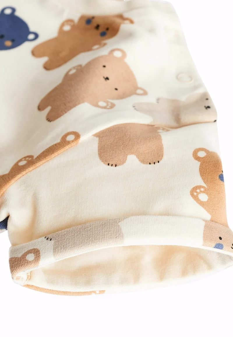 Next Allover Navy/Brown Bear Print Romper - Image 4
