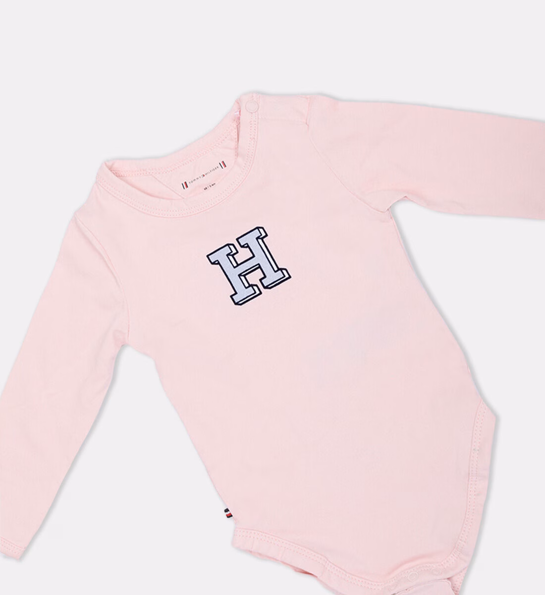 Tommy Hilfiger Logo Light Pink Girls Romper - Image 2