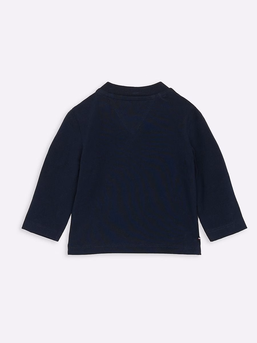Tommy Hilfiger Logo Navy Blue Full Sleeves Tee - Image 3