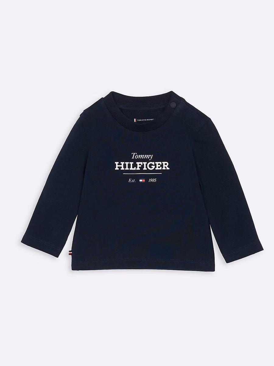 Tommy Hilfiger Logo Navy Blue Full Sleeves Tee
