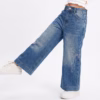 SARA Girls Bow Sequence Logo Denim Light Wash