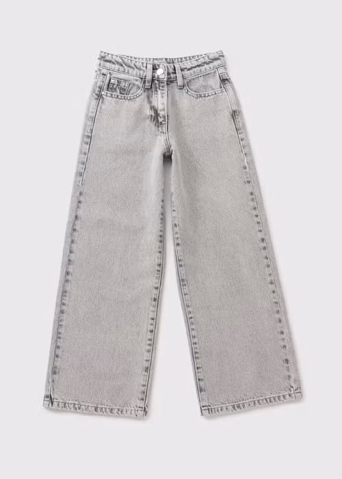 I Love Girlswear Wide Leg Denim Grey - Image 2