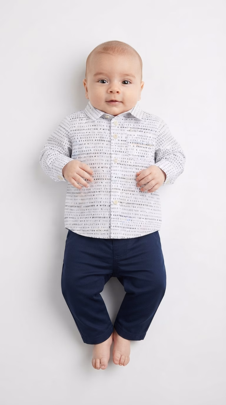 Tape A Loeil Allover Letters Graphic Print Casual Shirt White - Image 2
