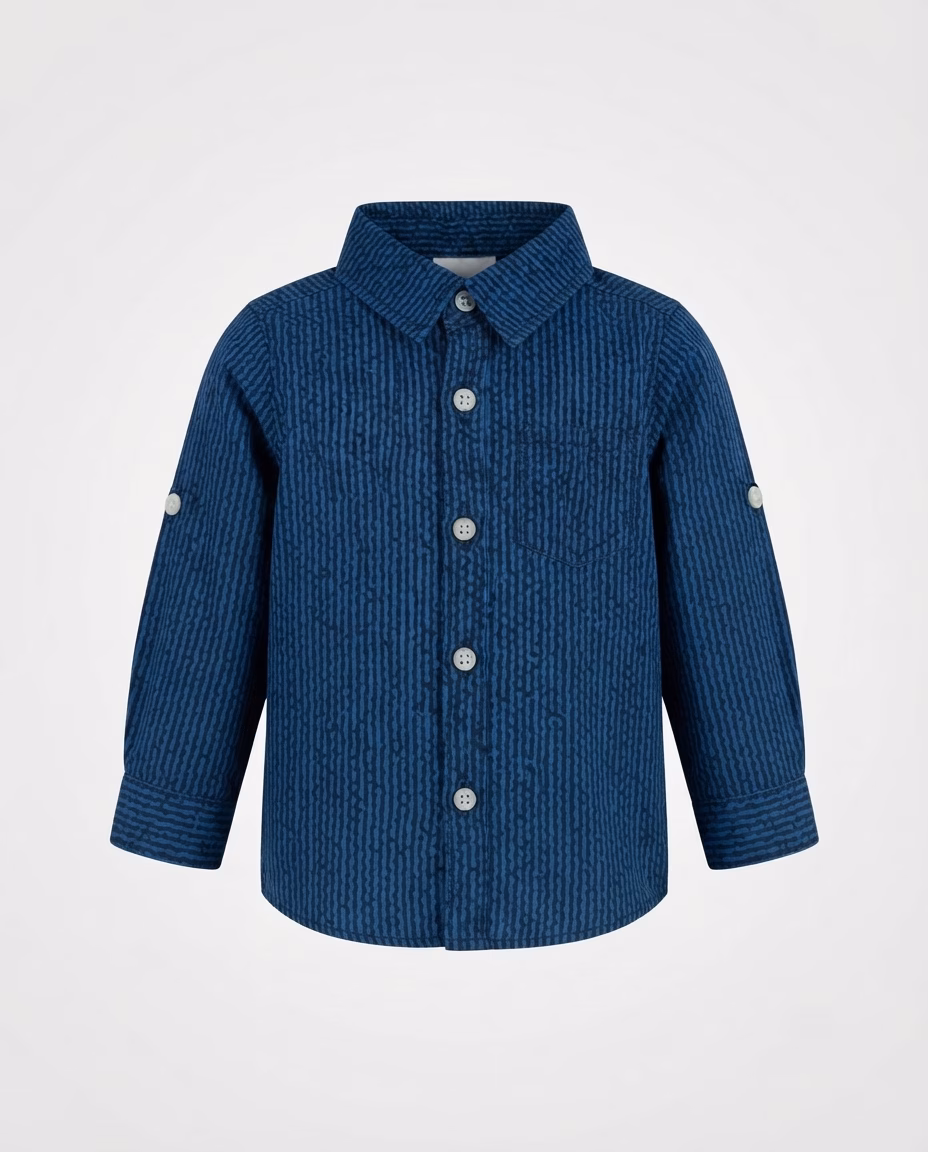 Tape A Loeil Allover Black Lines Casual Shirt Blue