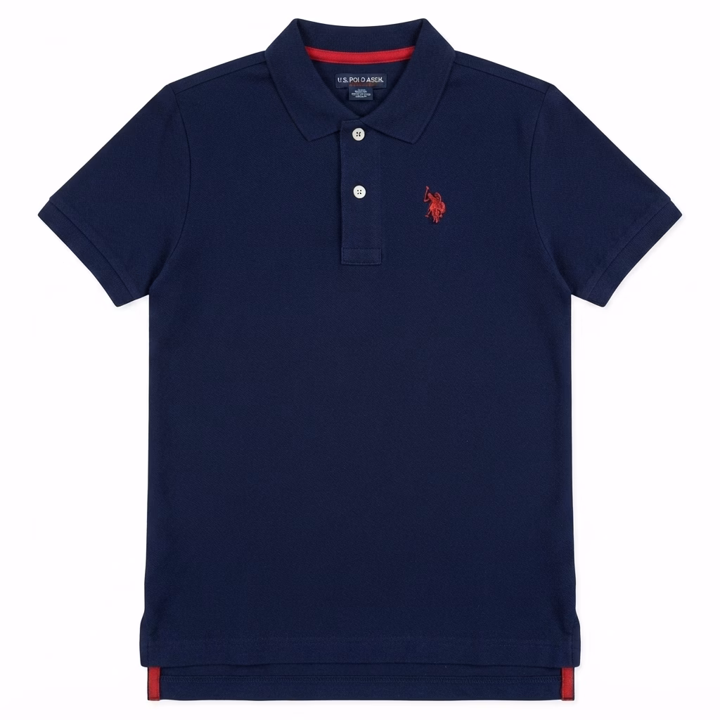 U.S. Polo Assn Double Horsemen Logo Polo Navy