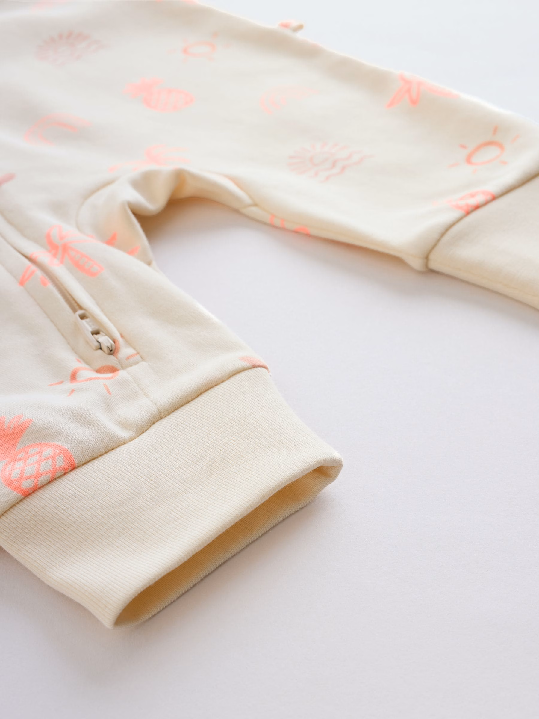 Next Baby Zip Romper 3 Pack Beige, Baby Pink and Pink. - Image 12