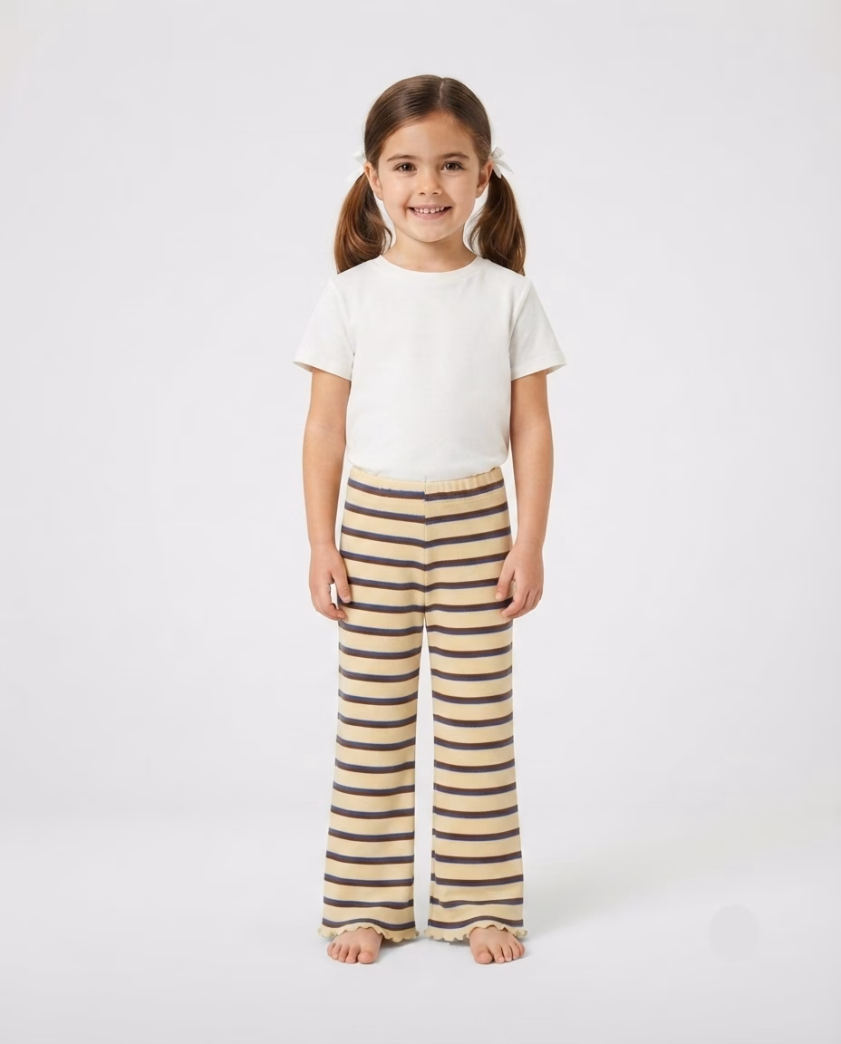 Zeeman Red & Blue Stripes Girls Leggings Brown - Image 2