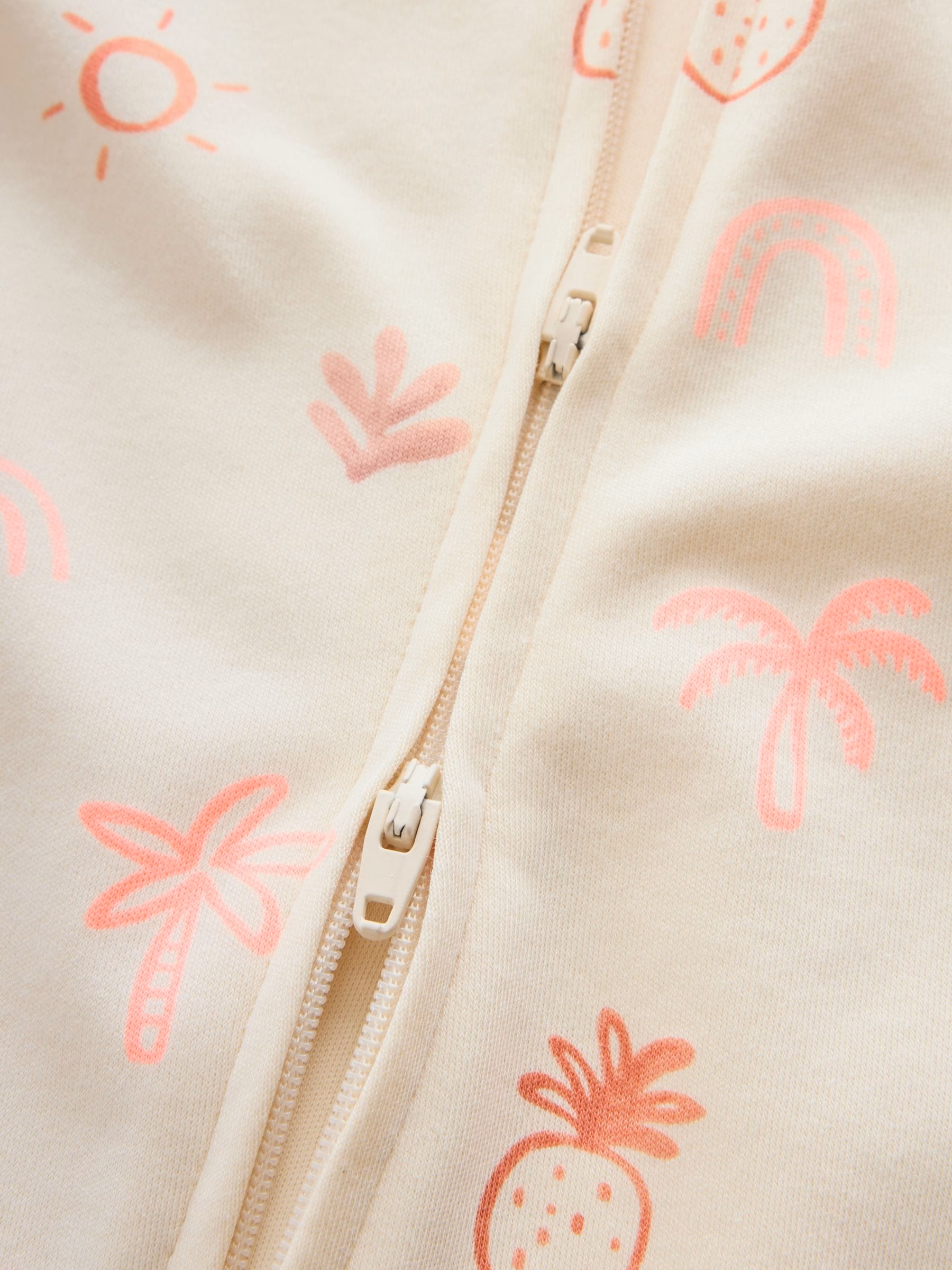 Next Baby Zip Romper 3 Pack Beige, Baby Pink and Pink. - Image 11