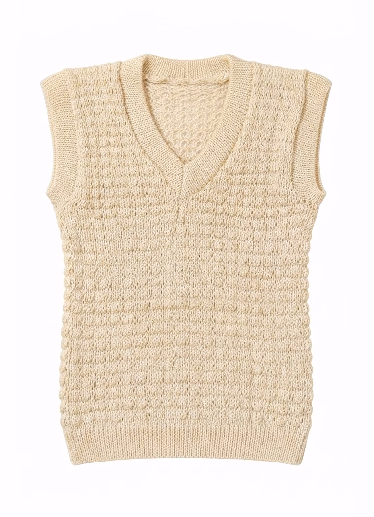 Fables Big Dotted Textured Sleeveless Sweater - Image 7