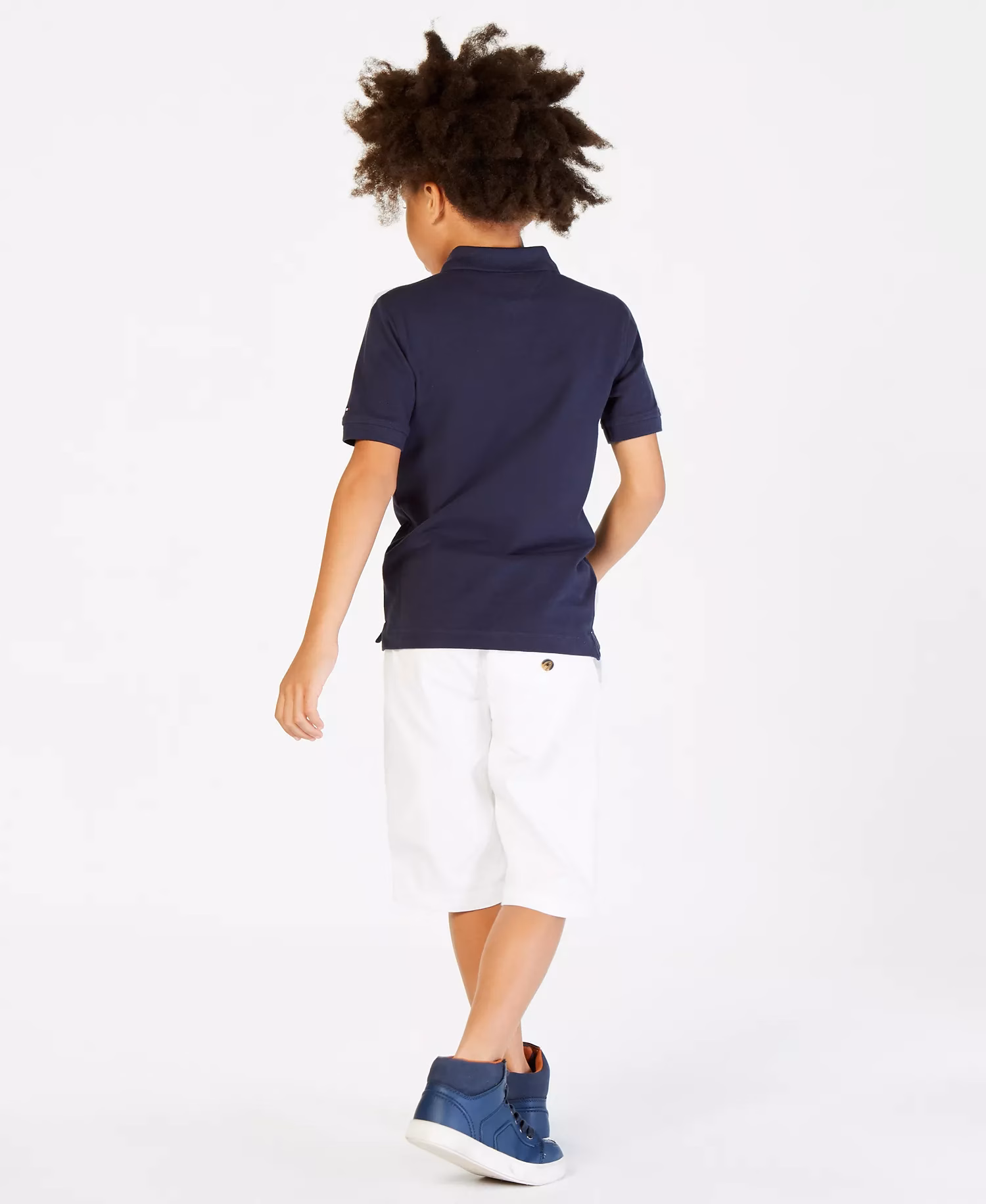 Tommy Hilfiger Color Block Logo Print Polo Navy - Image 4