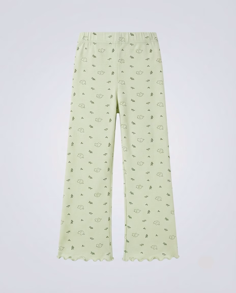 Zeeman Allover Elephant Print Logo Girls Cotton Leggings Mint Green