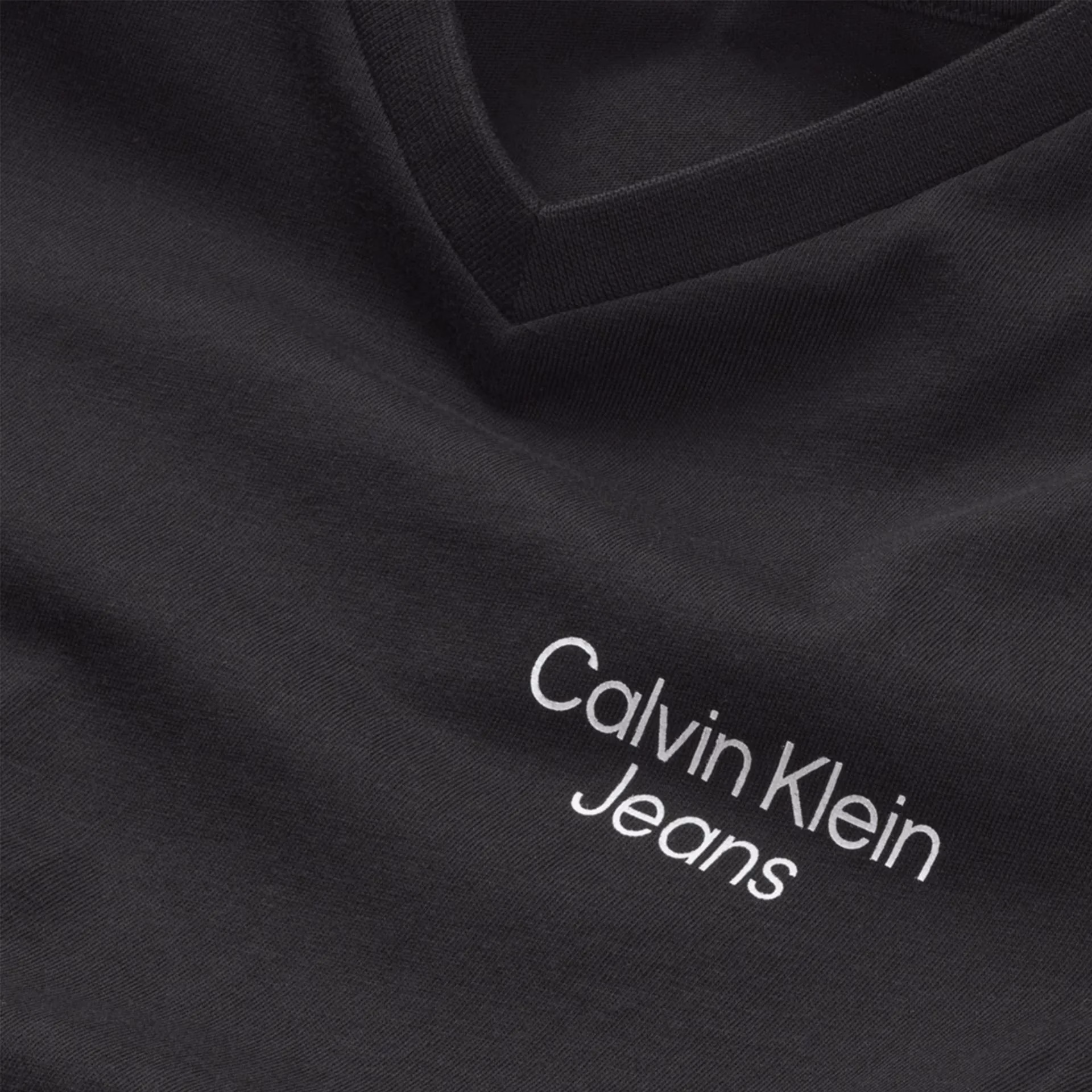 Calvin Klein Jeans Logo V-Neck Tee Black - Image 5