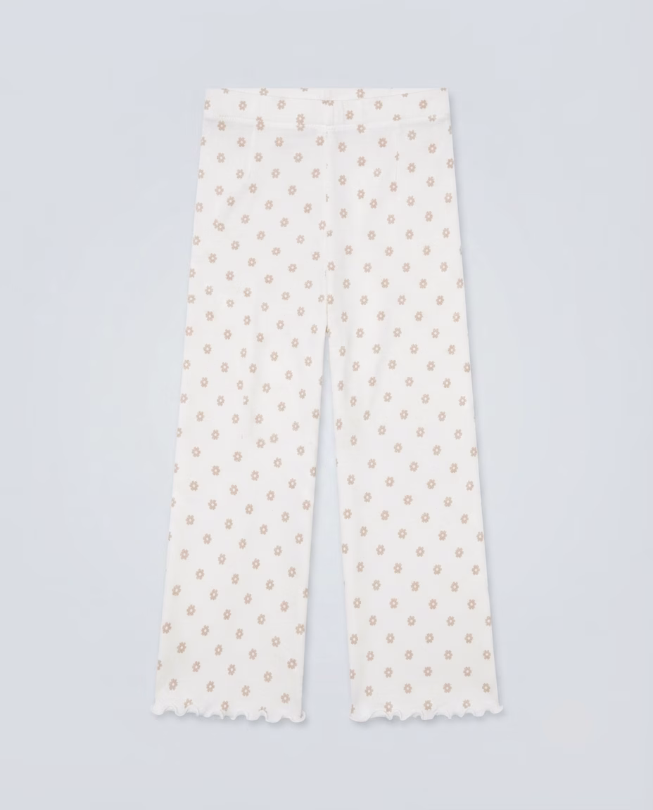 Zeeman Flowers Floral Allover Print Logo Girls Leggings White