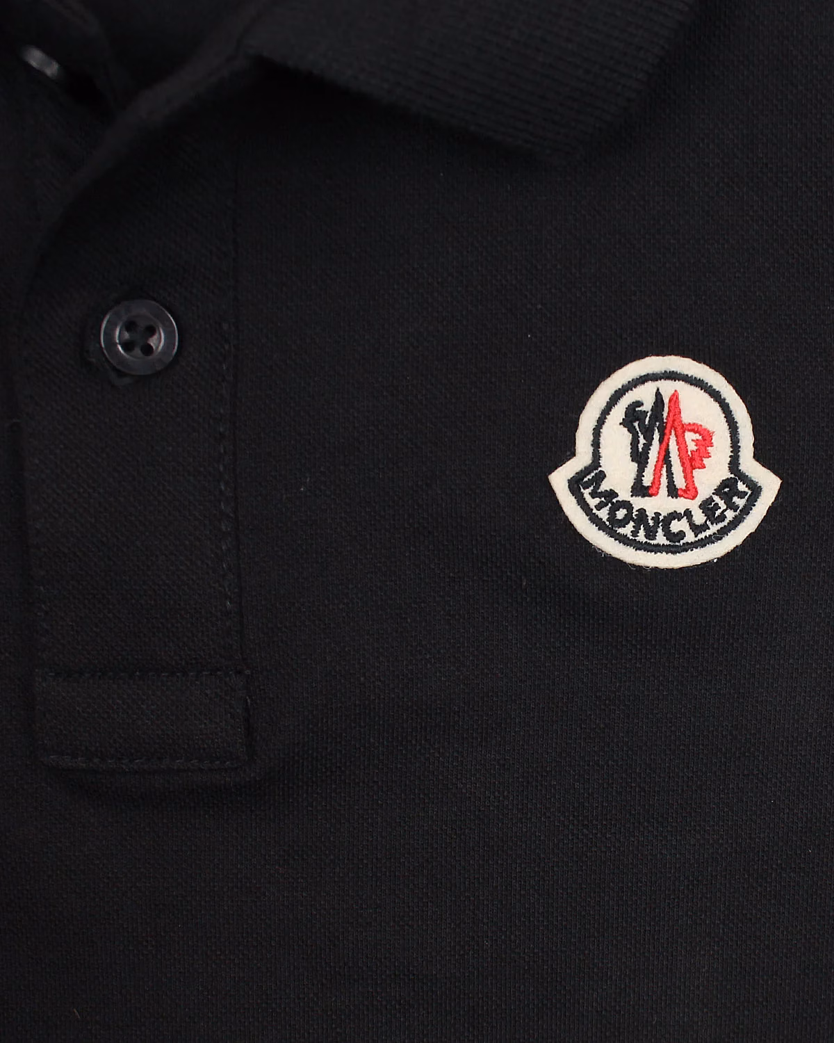 Replica - Moncler Embroidered Logo Kids Polo Black - Image 3