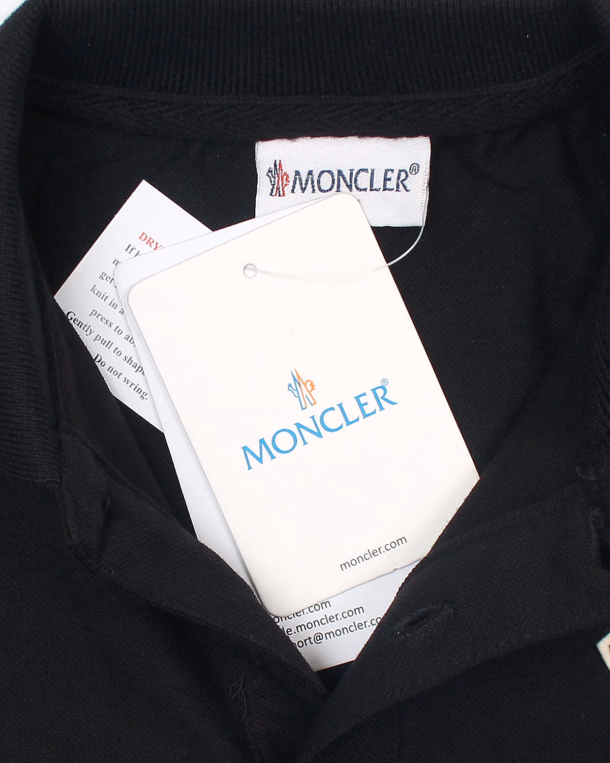 Replica - Moncler Embroidered Logo Kids Polo Black - Image 4