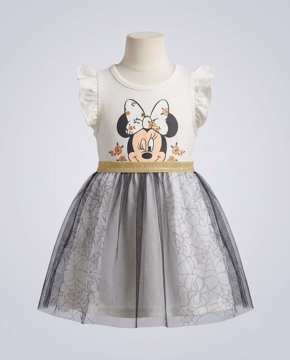 Disney Baby Mickey Mouse Logo Frock Black/White - Image 2