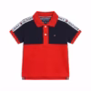 Tommy Hilfiger Color Block Small Flag & Shoulder Tape Logo Polo Navy Blue/Red