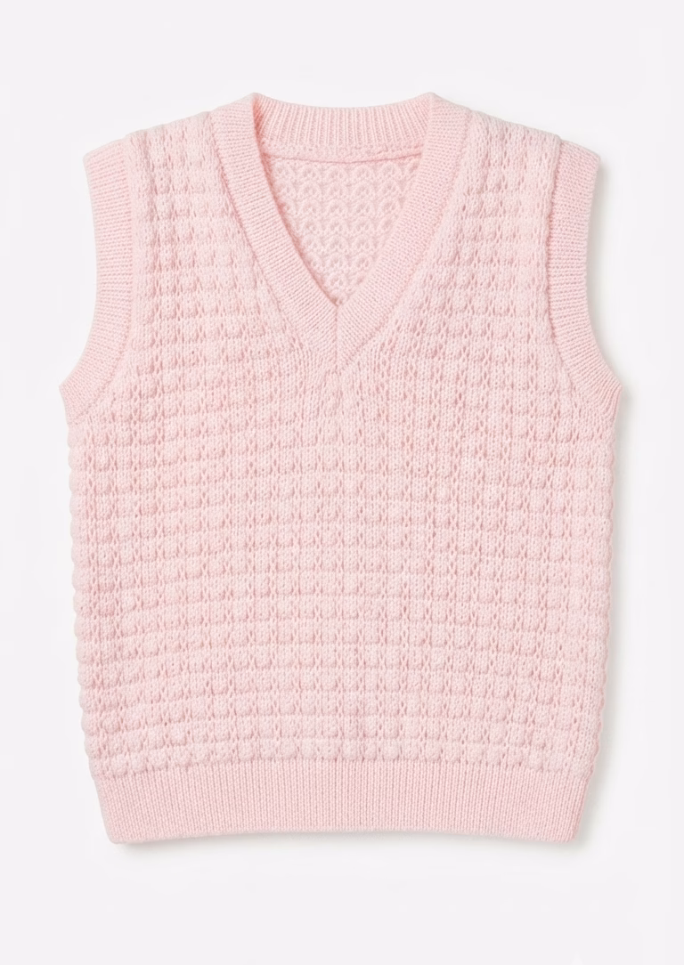 Fables Big Dotted Textured Sleeveless Sweater - Image 3