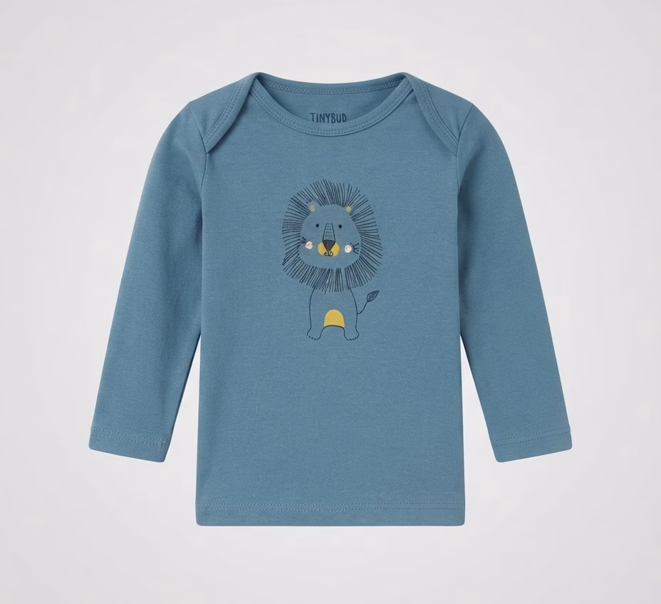 Funny Bunny Pyjama Lion Logo Shirt & Trouser Steel Grey - Image 2